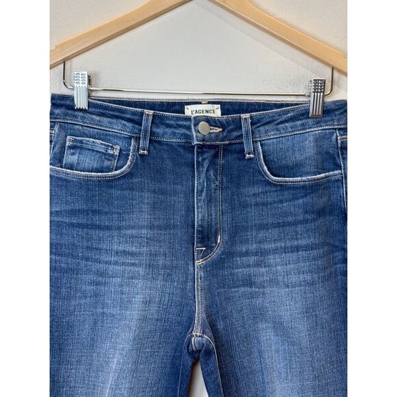 L'Agence Women's Size 28 Blue Skinny Jeans High Line Distressed Denim - Picture 5 of 7